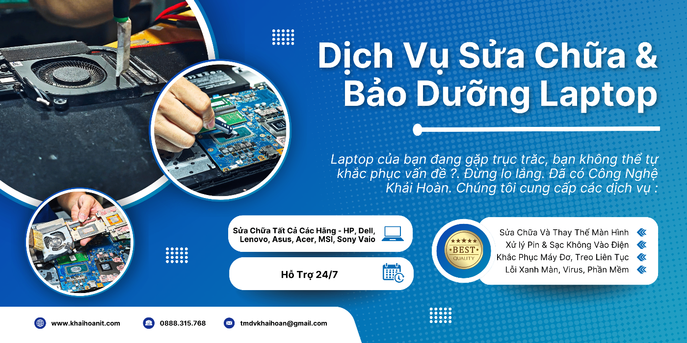 Dịch vụ sửa laptop uy tín tại Hải Phòng 