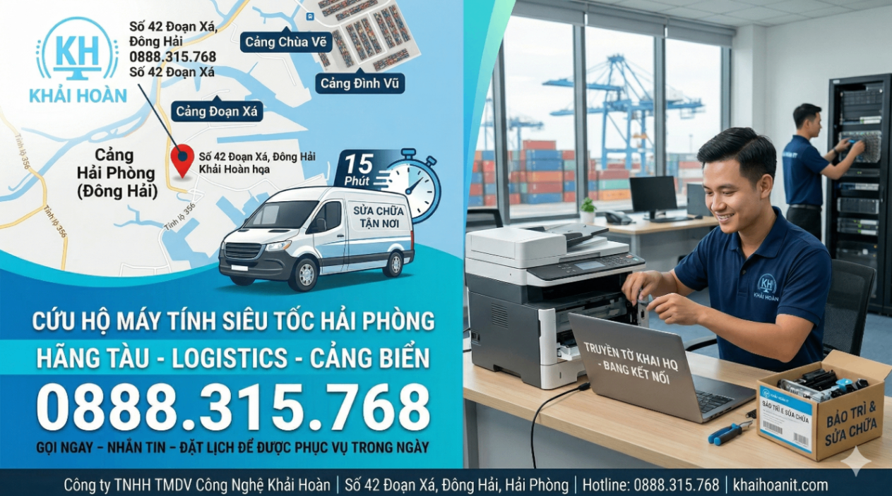 Dịch Vụ Sửa Máy Tính Tận Nơi Tại Hải Phòng | Khải Hoàn IT