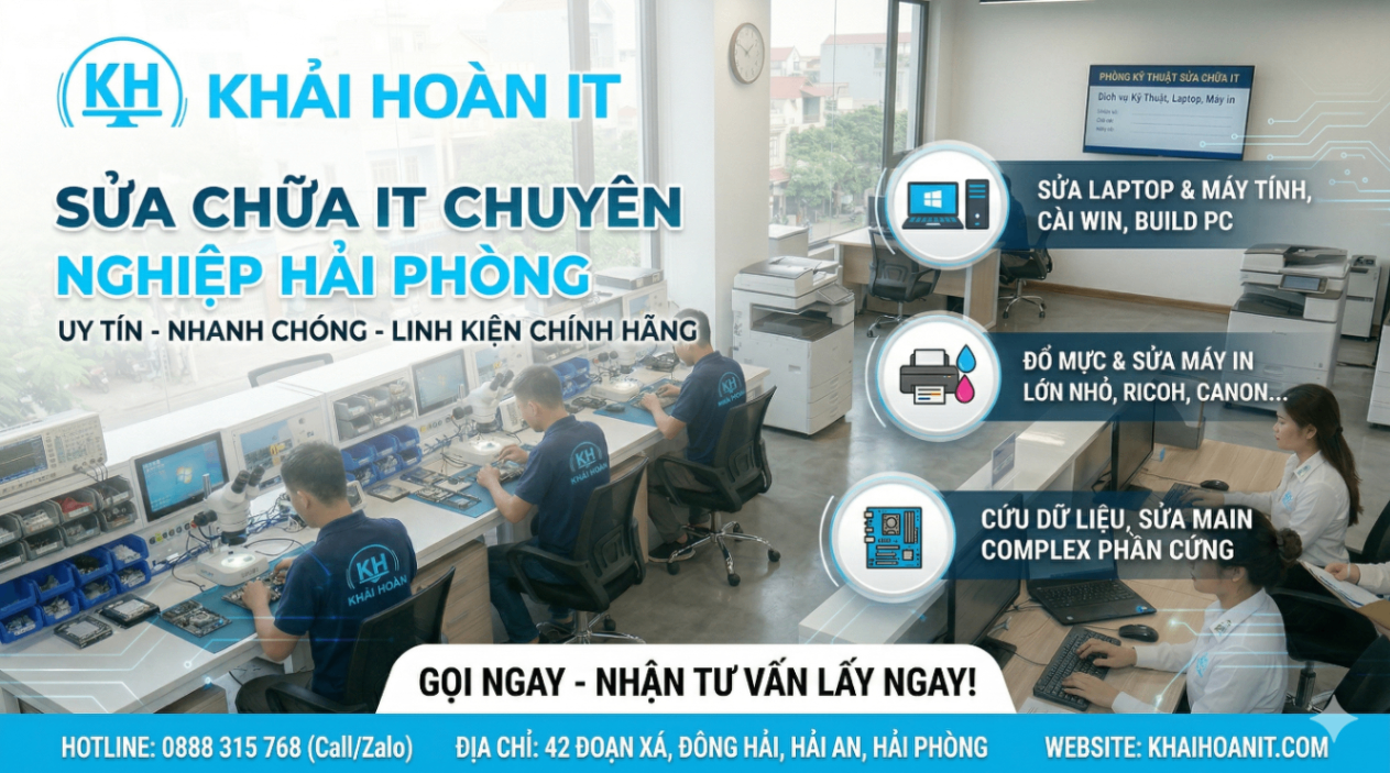 Sửa Máy Tính, Laptop Tại Nhà Hải Phòng Nhanh Chóng – Uy Tín – Lấy Ngay